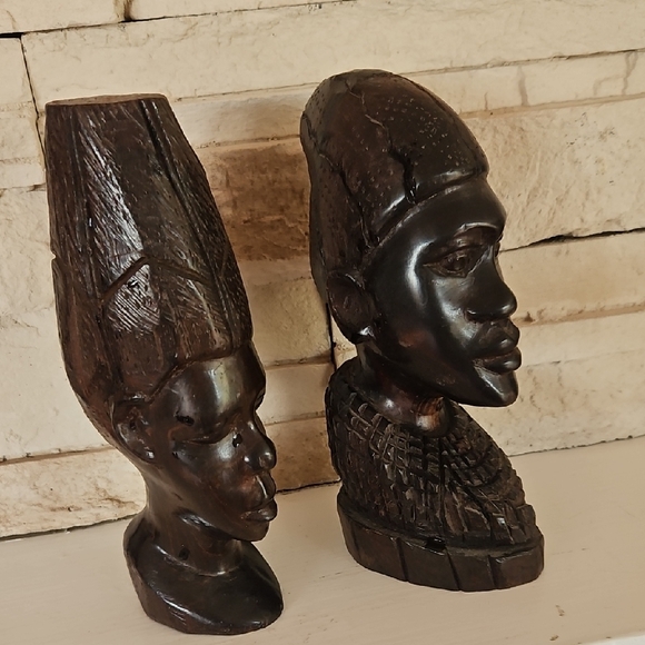 Hand-Carved Wooden Busts - Picture 3 of 6